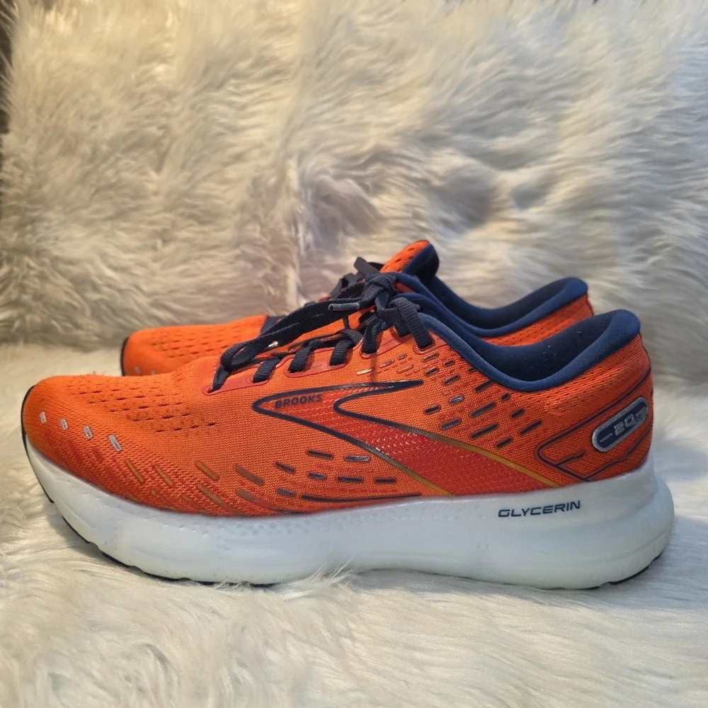 Brooks Glycerin 20 Running Shoes - Men's Size 11 D — Orange/Blue 1103821D859